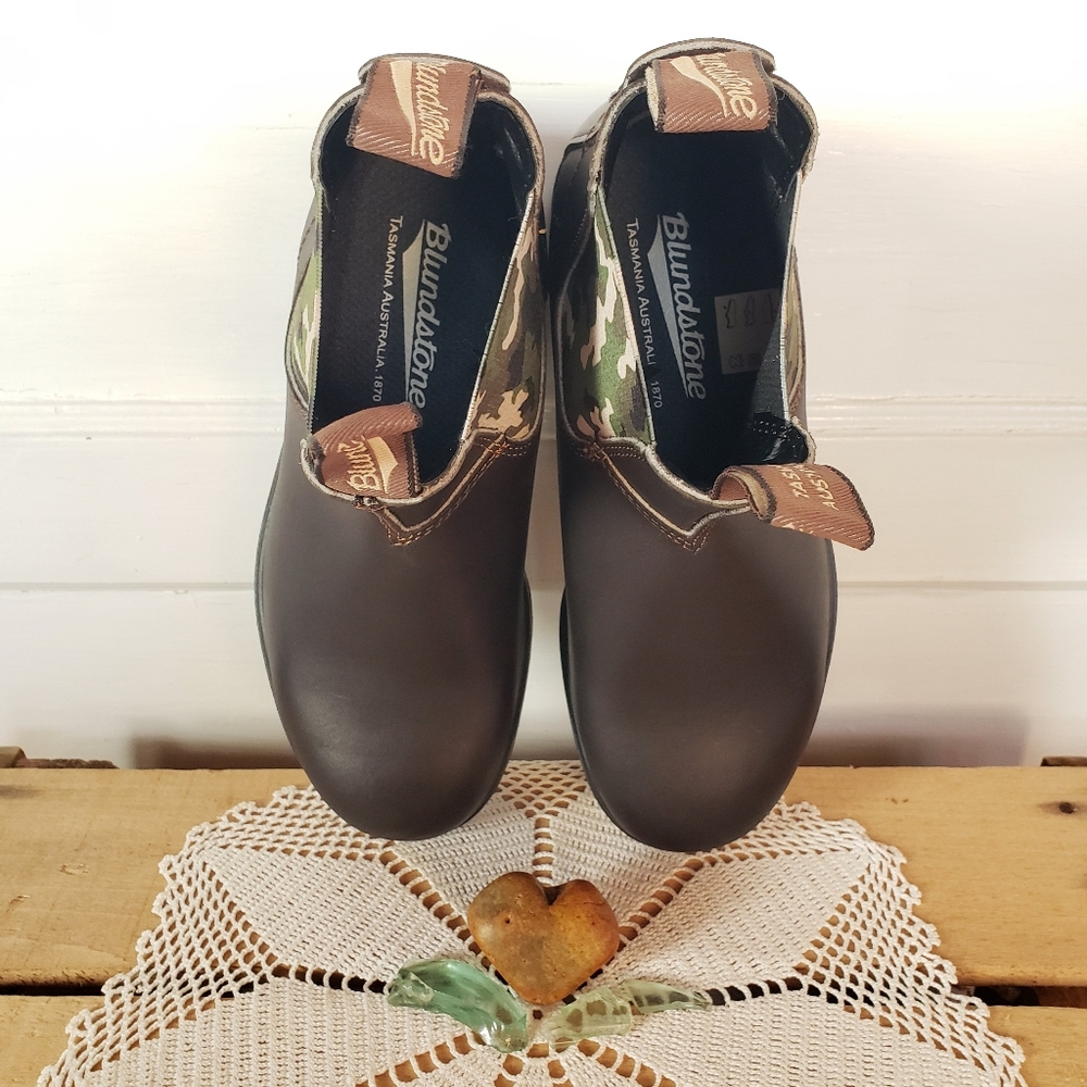 New*Blundstone Camo Stout Brown Chelsea Ankle Boot Boho Gypsy #2301 AU3½ | 6.5US - Picture 10 of 12